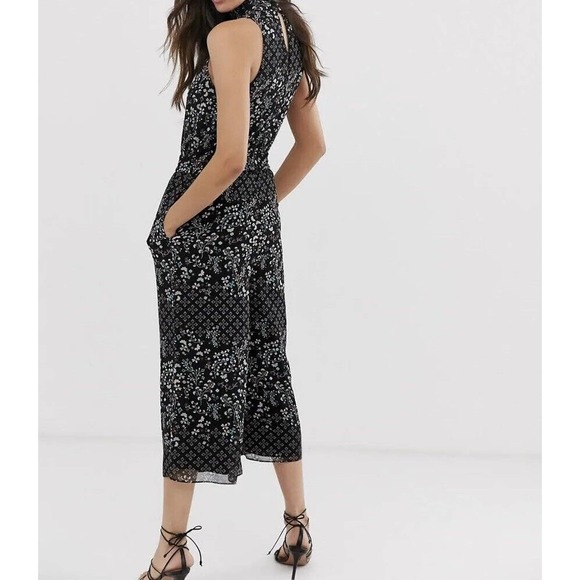 Ted Baker Womens Marcila Hazel High Neck‎ Jumpsuit Size 1 (US 4) Wide Leg Black - Picture 2 of 16